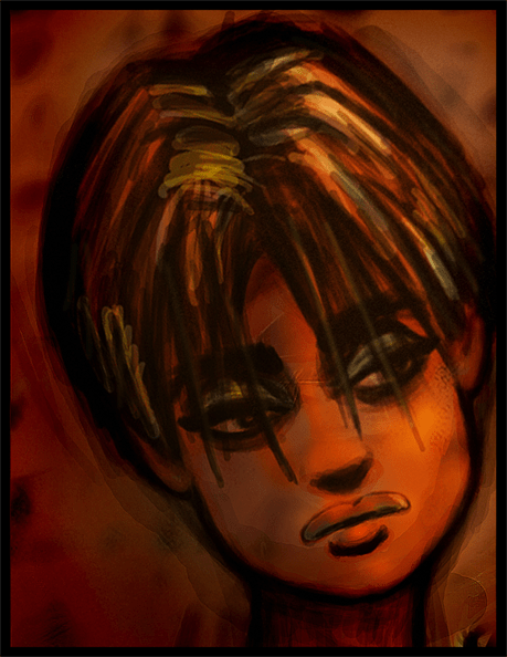 beautiful girl drawing emo